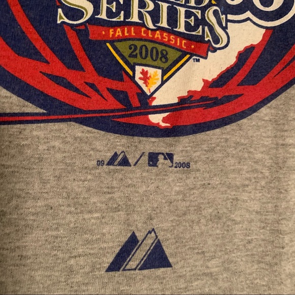 MLB Majestic Philadelphia Phillies 2008 World Series Champions Gray T-Shirt 2XL - Picture 7 of 10